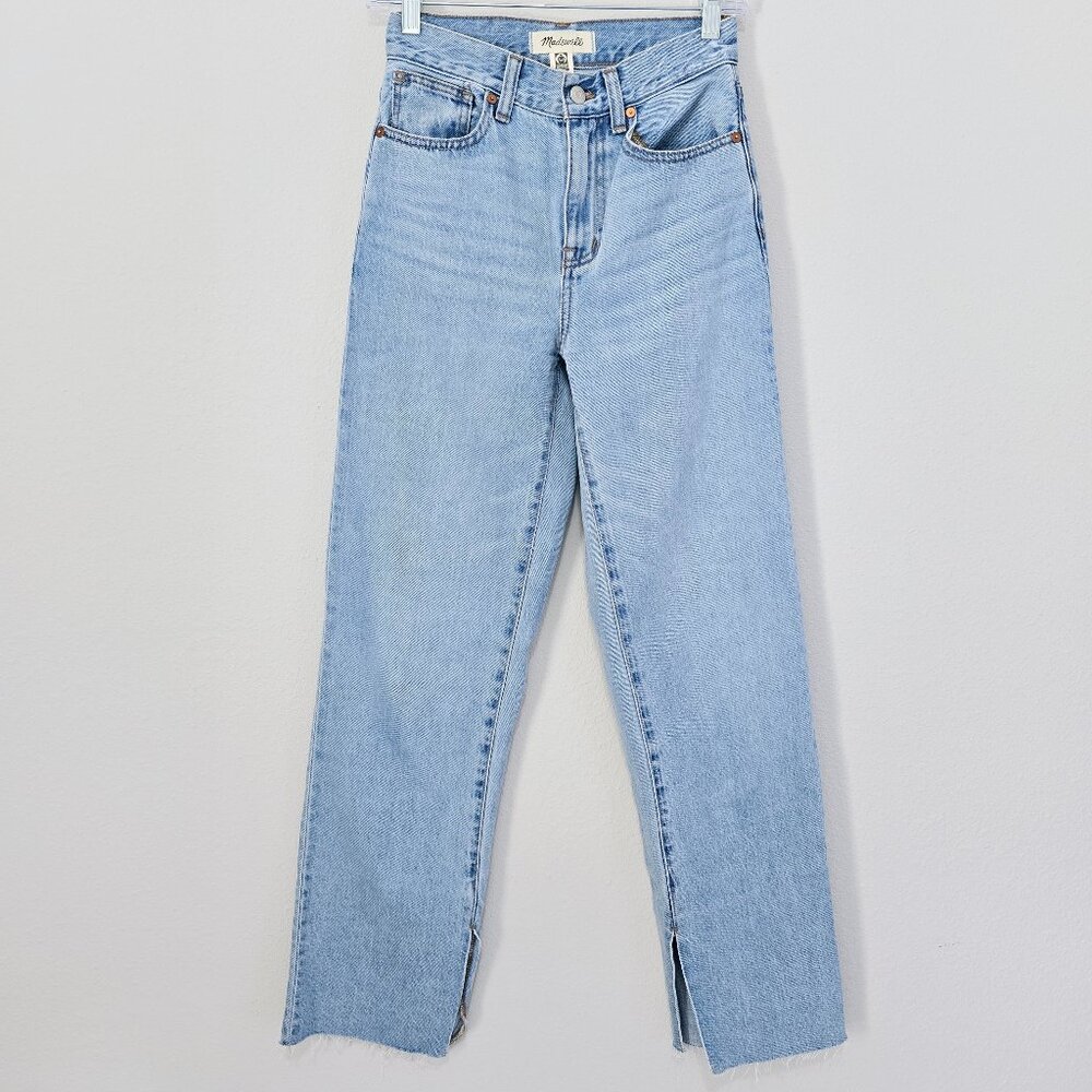 Madewell Baggy Straight jeans Womens 23 Light Wash Raw Hem NWT